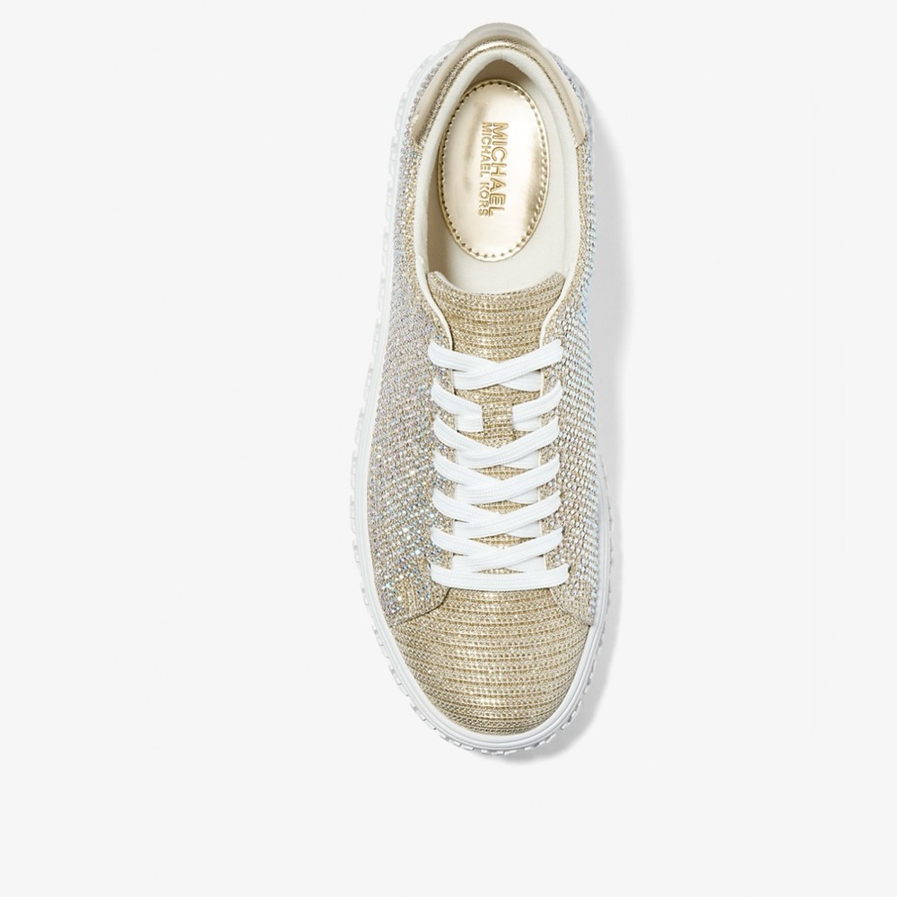 Michael Kors Grove Embellished Glitter Chain-Mesh Sneaker - Picture 2 of 4